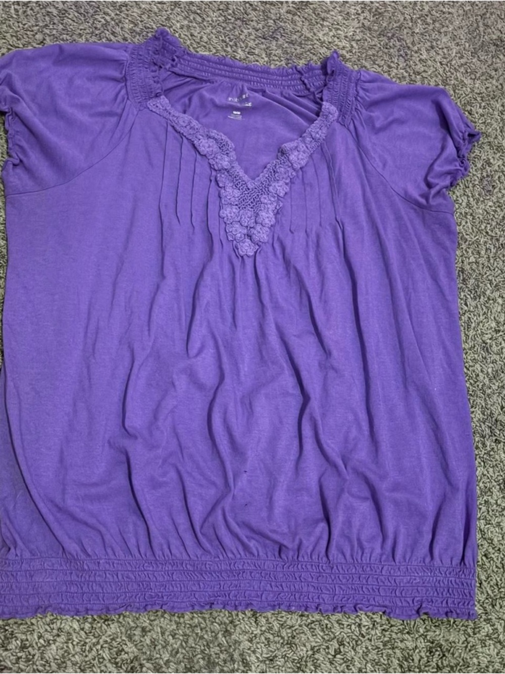 Y2K purple baby tee with floral design